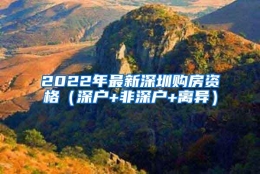 2022年最新深圳购房资格（深户+非深户+离异）