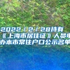 2022／2／28持有《上海市居住证》人员申办本市常住户口公示名单