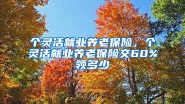 个灵活就业养老保险，个灵活就业养老保险交60%领多少