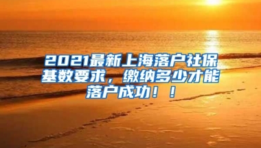 2021最新上海落户社保基数要求，缴纳多少才能落户成功！！