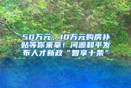 50万元、10万元购房补贴等你来拿！河源和平发布人才新政“智享十条”