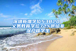 深圳新增学位53820 义务教育学位72%供给非深户籍学生