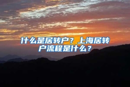 什么是居转户？上海居转户流程是什么？