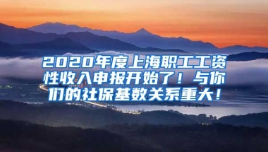 2020年度上海职工工资性收入申报开始了！与你们的社保基数关系重大！