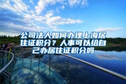 公司法人如何办理上海居住证积分？人事可以给自己办居住证积分吗