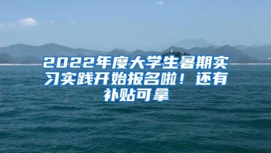 2022年度大学生暑期实习实践开始报名啦！还有补贴可拿→