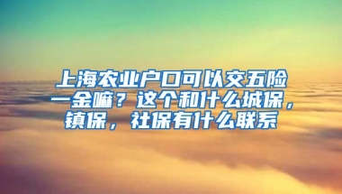 上海农业户口可以交五险一金嘛？这个和什么城保，镇保，社保有什么联系