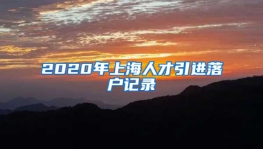 2020年上海人才引进落户记录