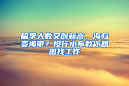 留学人数又创新高、海归变海带？投行小布教你回国找工作