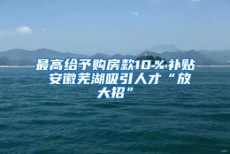 最高给予购房款10％补贴 安徽芜湖吸引人才“放大招”