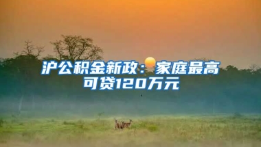 沪公积金新政：家庭最高可贷120万元