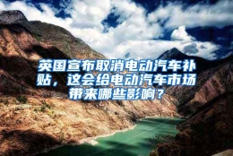 英国宣布取消电动汽车补贴，这会给电动汽车市场带来哪些影响？