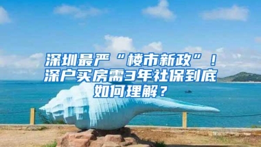 深圳最严“楼市新政”！深户买房需3年社保到底如何理解？