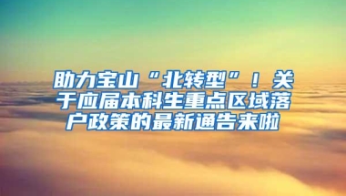 助力宝山“北转型”！关于应届本科生重点区域落户政策的最新通告来啦