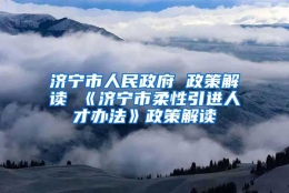 济宁市人民政府 政策解读 《济宁市柔性引进人才办法》政策解读