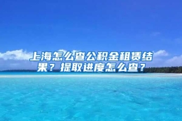 上海怎么查公积金租赁结果？提取进度怎么查？