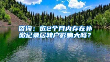 咨询：近2个月内存在补缴记录居转户影响大吗？