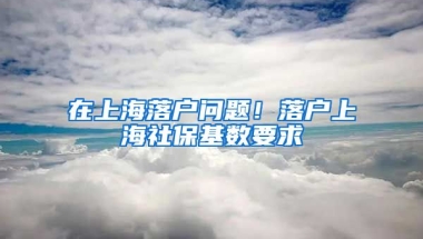 在上海落户问题！落户上海社保基数要求