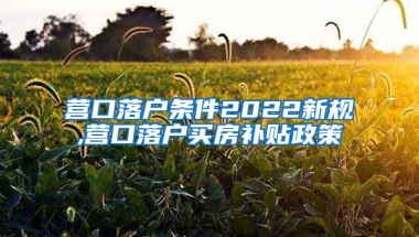 营口落户条件2022新规,营口落户买房补贴政策