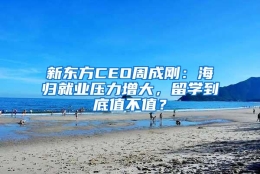 新东方CEO周成刚：海归就业压力增大，留学到底值不值？