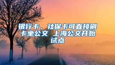 银行卡、社保卡可直接刷卡坐公交 上海公交开始试点