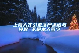 上海人才引进落户承诺与授权 不是本人签字