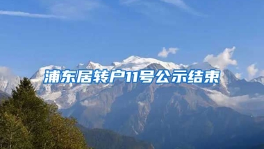 浦东居转户11号公示结束