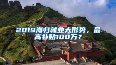 2019海归就业大形势，最高补贴100万？