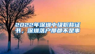 2022年深圳中级职称证书，深圳落户那都不是事