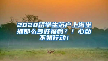 2020留学生落户上海坐拥那么多好福利？！心动不如行动！