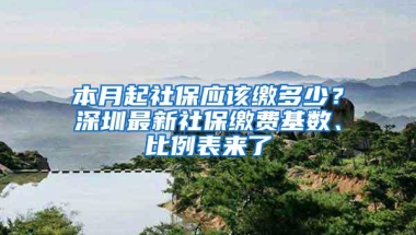 本月起社保应该缴多少？深圳最新社保缴费基数、比例表来了