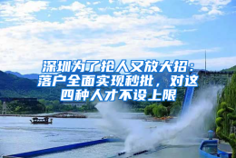 深圳为了抢人又放大招：落户全面实现秒批，对这四种人才不设上限