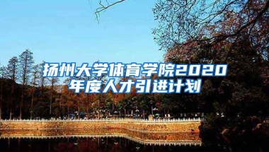 扬州大学体育学院2020年度人才引进计划