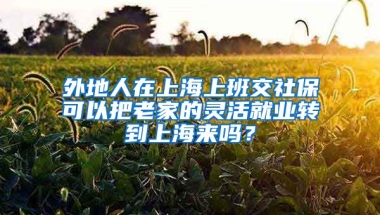 外地人在上海上班交社保可以把老家的灵活就业转到上海来吗？