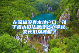 在深圳没有本地户口，孩子根本没法就读公办学校，家长们别被骗了