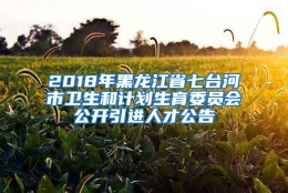 2018年黑龙江省七台河市卫生和计划生育委员会公开引进人才公告